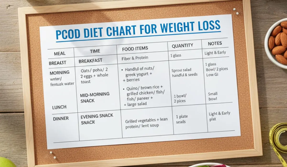 Effective PCOD Diet Chart for Weight Loss Naturally