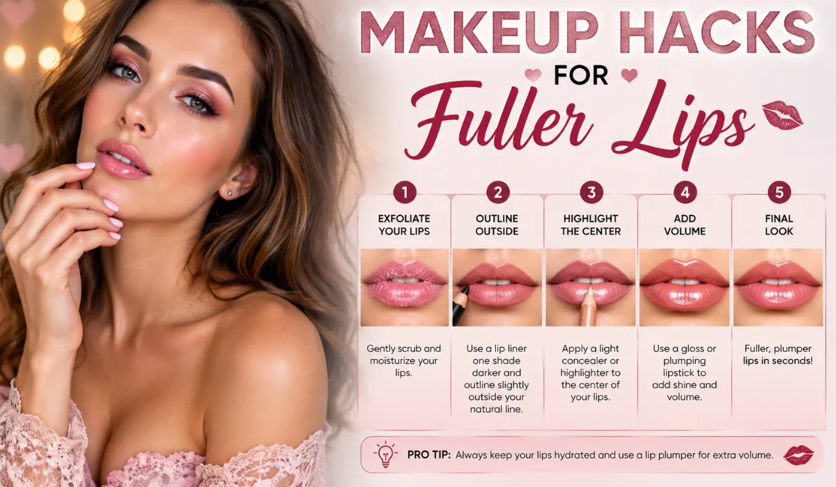 10 Easy Makeup Hacks For Fuller Lips: Plump Your Pout